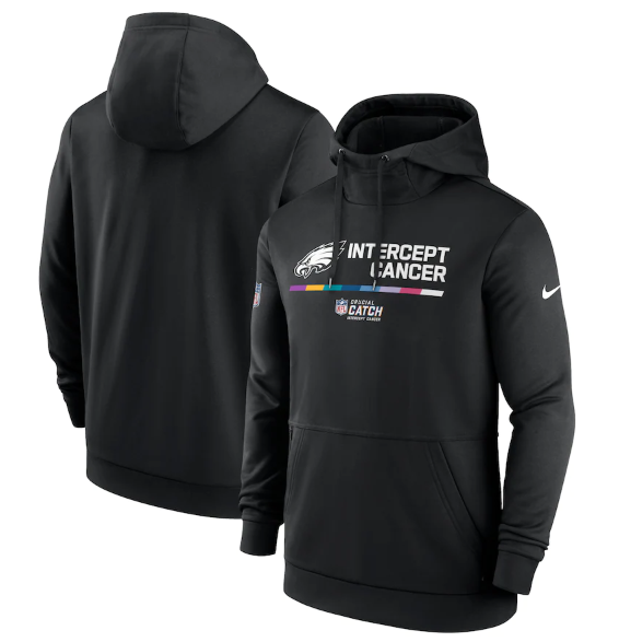 Men's Black Philadelphia Eagles 2022 Crucial Catch Therma Performance Pullover Hoodie